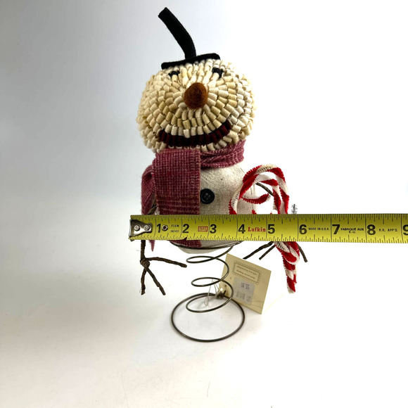 Vintage Snowman On A Spring With Candy Cane Christmas Winter Piece Sculpture - Picture 12 of 14